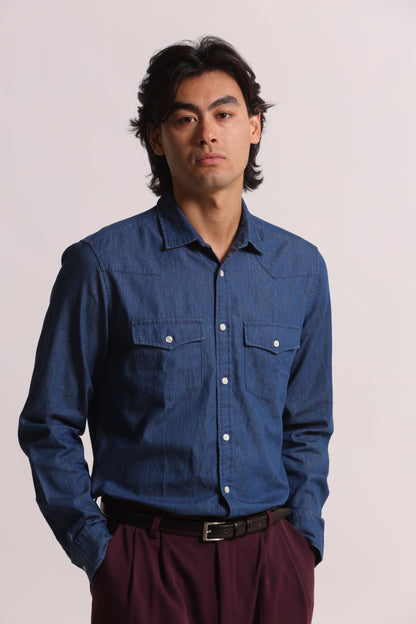 CAMICIA IN COTONE CHAMBRAY