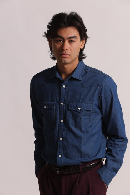 CAMICIA IN COTONE CHAMBRAY