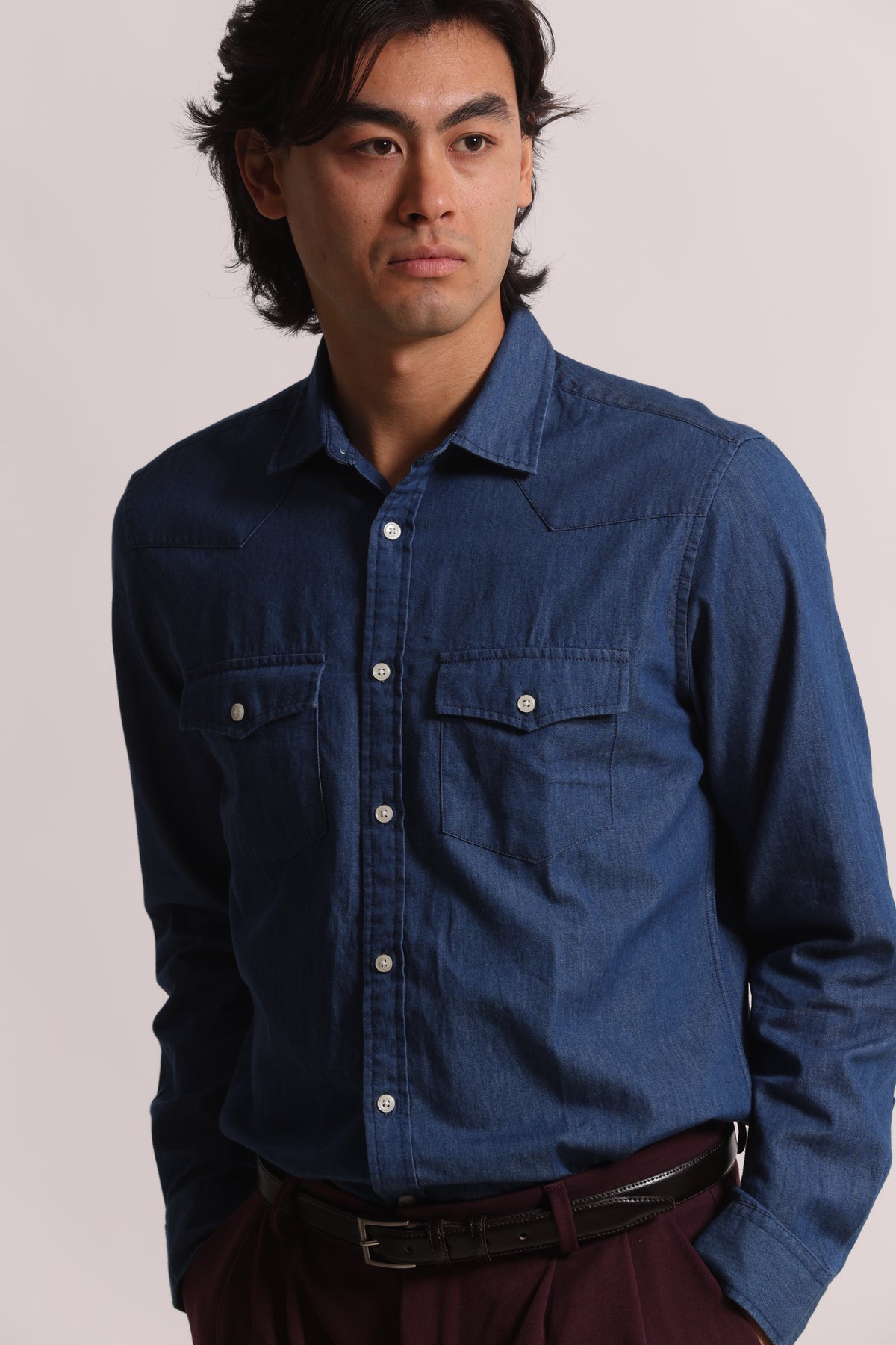 CAMICIA IN COTONE CHAMBRAY