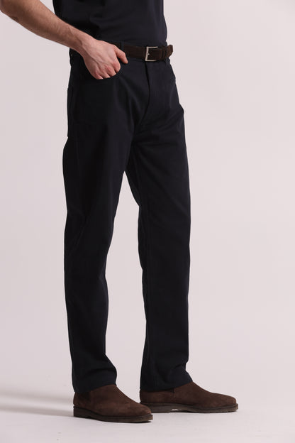 PANTALONI IN GABARDINA DI COTONE CON PINCES