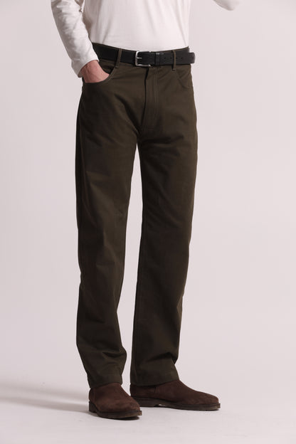 PANTALONI IN GABARDINA DI COTONE CON PINCES