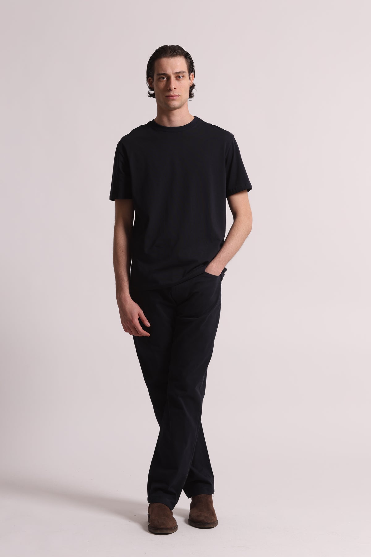 PANTALONI IN GABARDINA DI COTONE CON PINCES