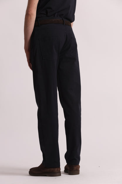 PANTALONI IN GABARDINA DI COTONE CON PINCES