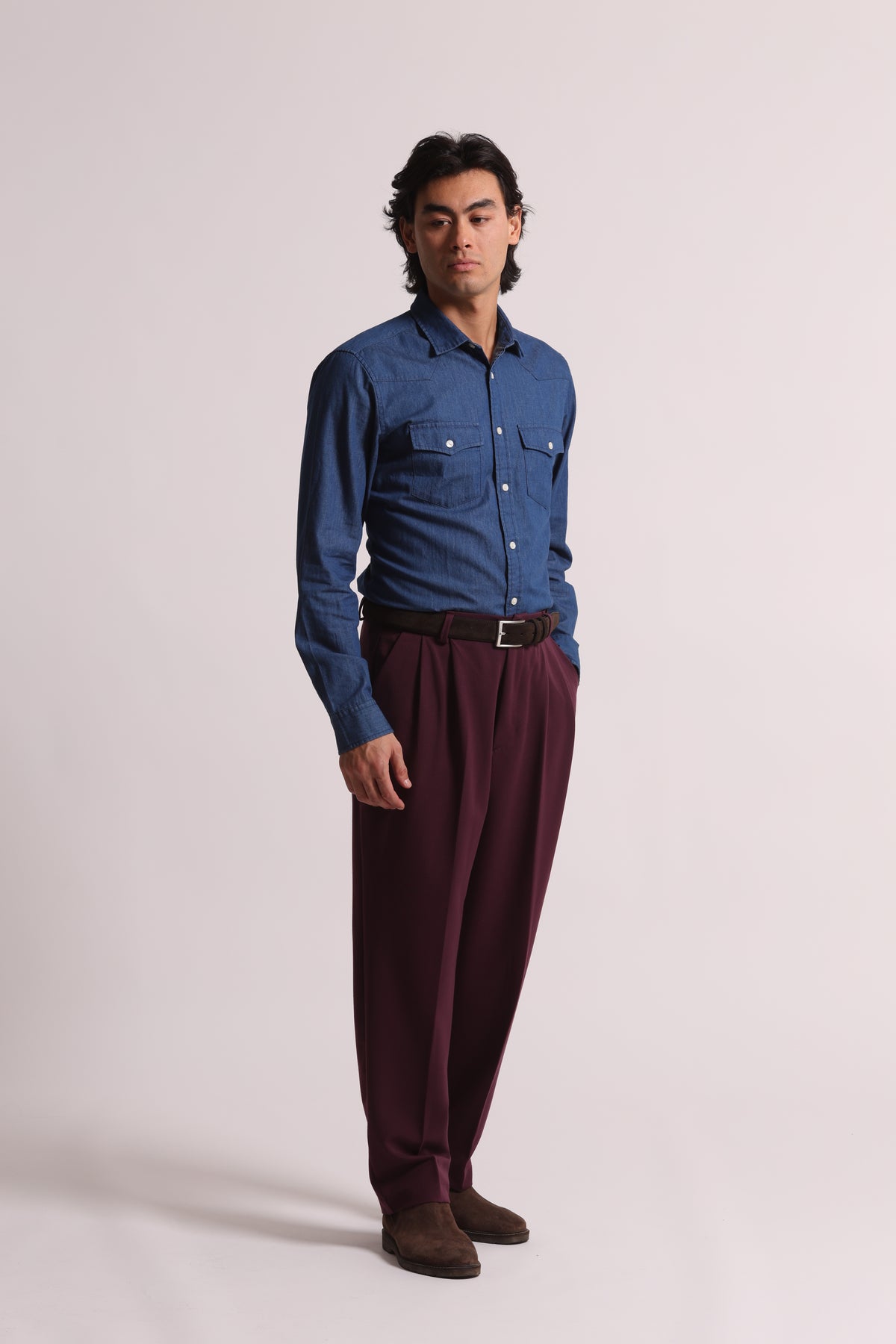 PANTALONI IN MANOLANA CON PINCES