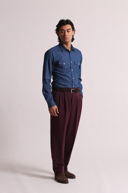 PANTALONI IN MANOLANA CON PINCES