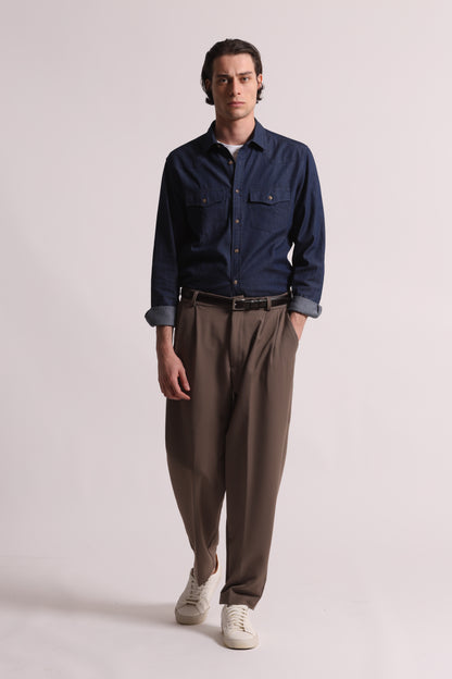 PANTALONI IN MANOLANA CON PINCES