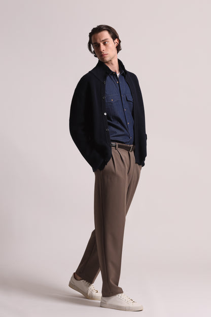 PANTALONI IN MANOLANA CON PINCES