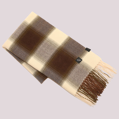 SCIARPA CON MOTIVO TARTAN E FRANGE