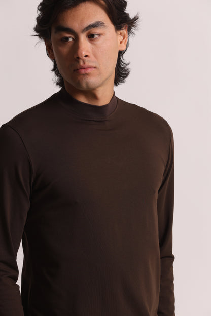 T-SHIRT A MEZZO COLLO IN COTONE