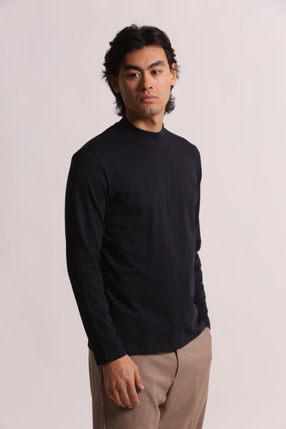 T-SHIRT A MEZZO COLLO IN COTONE