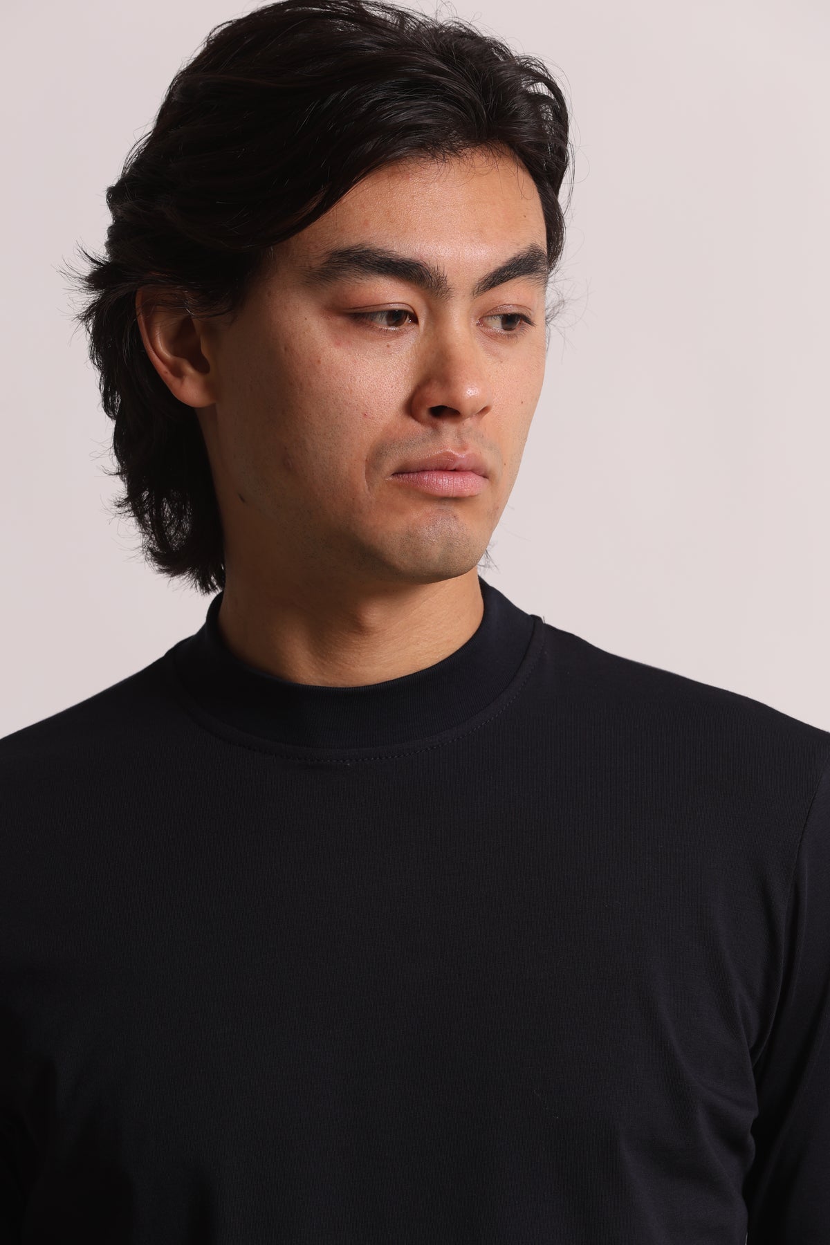 T-SHIRT A MEZZO COLLO IN COTONE