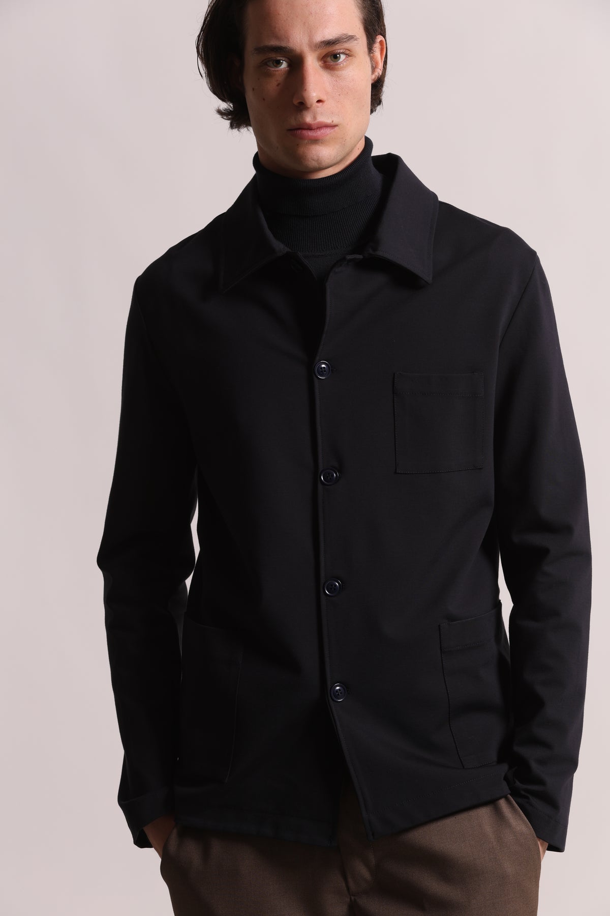 GIACCA CAMICIA IN TINTA UNITA