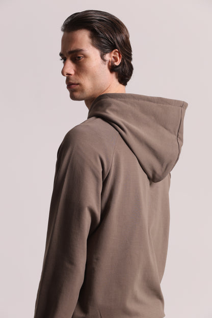 FELPA CON ZIP E CAPPUCCIO