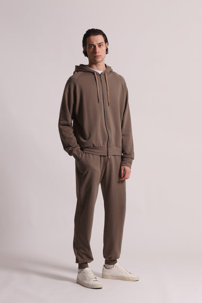 FELPA CON ZIP E CAPPUCCIO