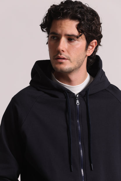 FELPA CON ZIP E CAPPUCCIO