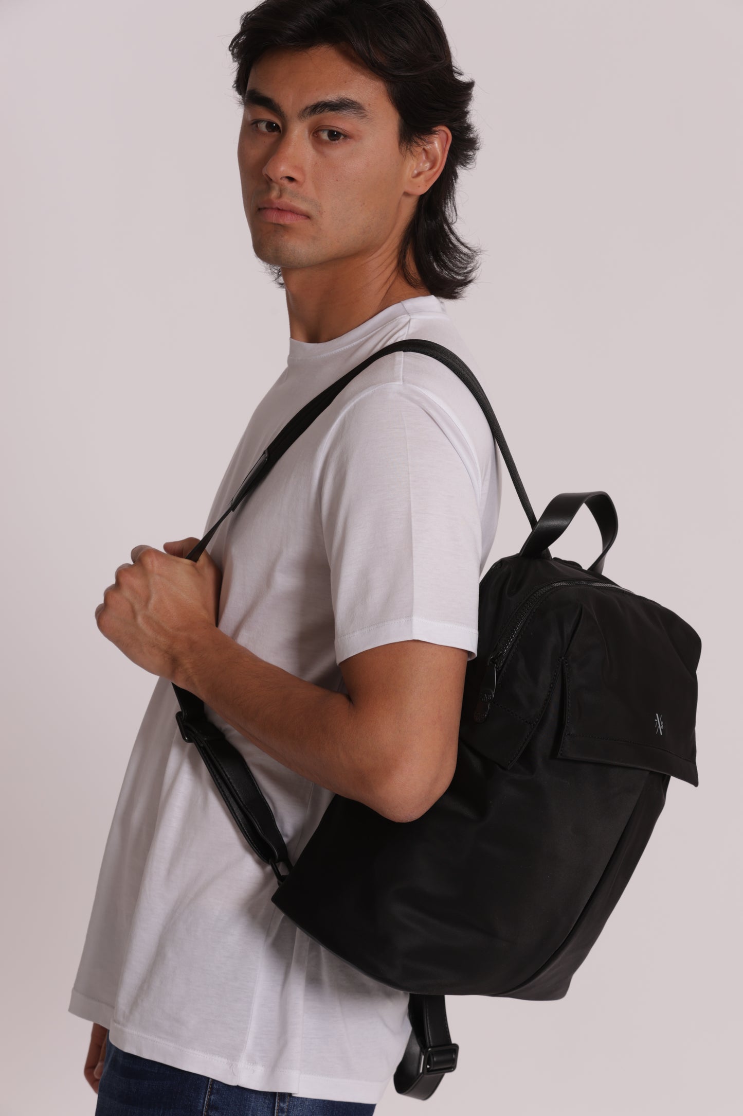 ZAINO IN NYLON CON TASCHE