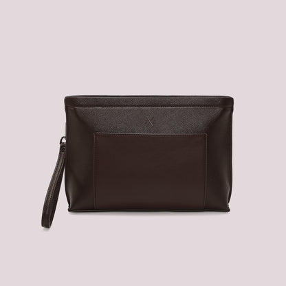POCHETTE IN TINTA UNITA CON TASCA