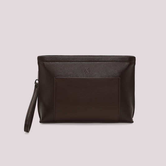 POCHETTE IN TINTA UNITA CON TASCA