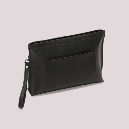 POCHETTE IN TINTA UNITA CON TASCA