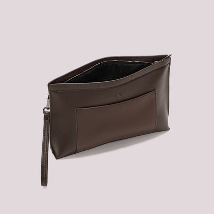 POCHETTE IN TINTA UNITA CON TASCA
